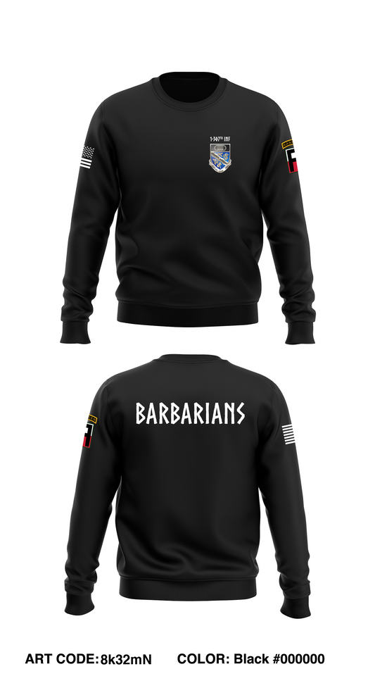 1-307 Infantry  Core Men's Crewneck Performance Sweatshirt - 8k32mN