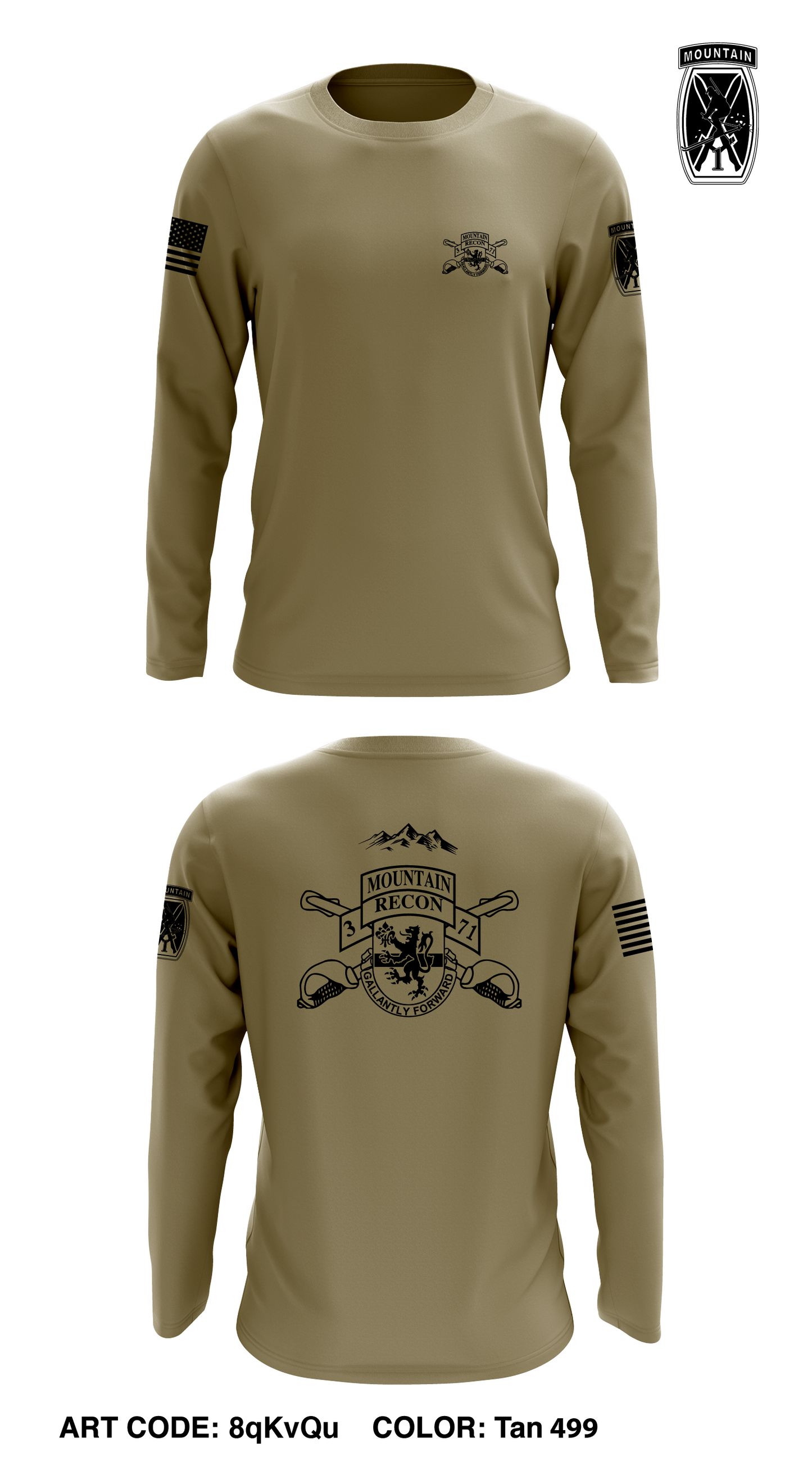 3-71 CAV - Unit Gear Core Men's LS Performance Tee - 8qKvQu
