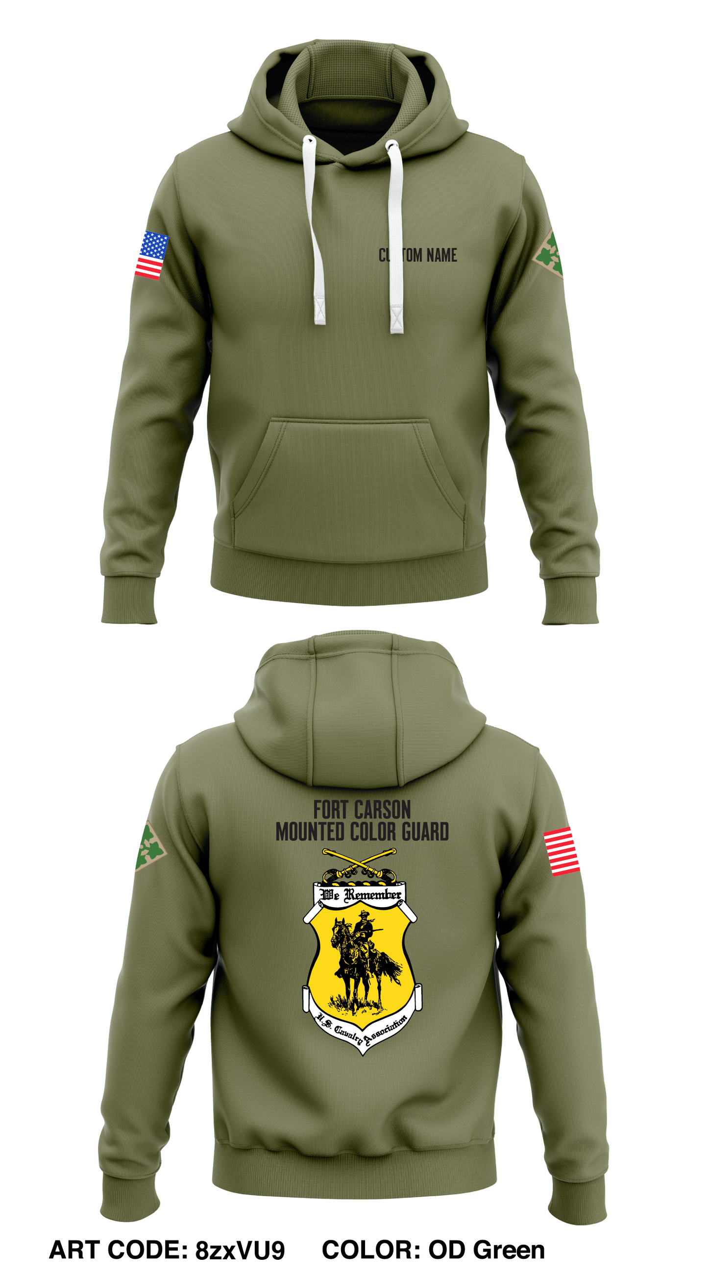 CUSTOM Fort Carson Mounted Color Guard Store 1 Core Men's Hooded Performance Sweatshirt - 8zxVU9
