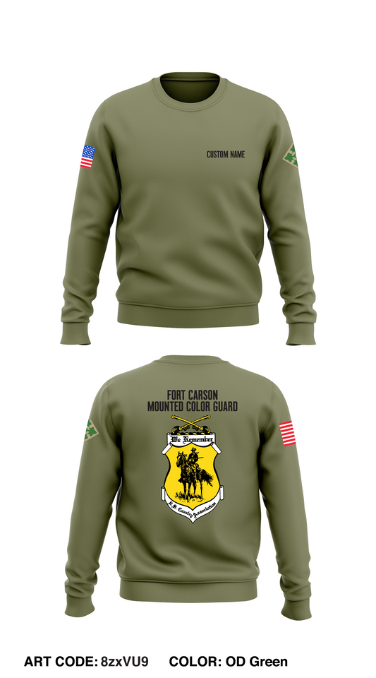 CUSTOM Fort Carson Mounted Color Guard Store 1 Core Men's Crewneck Performance Sweatshirt - 8zxVU9
