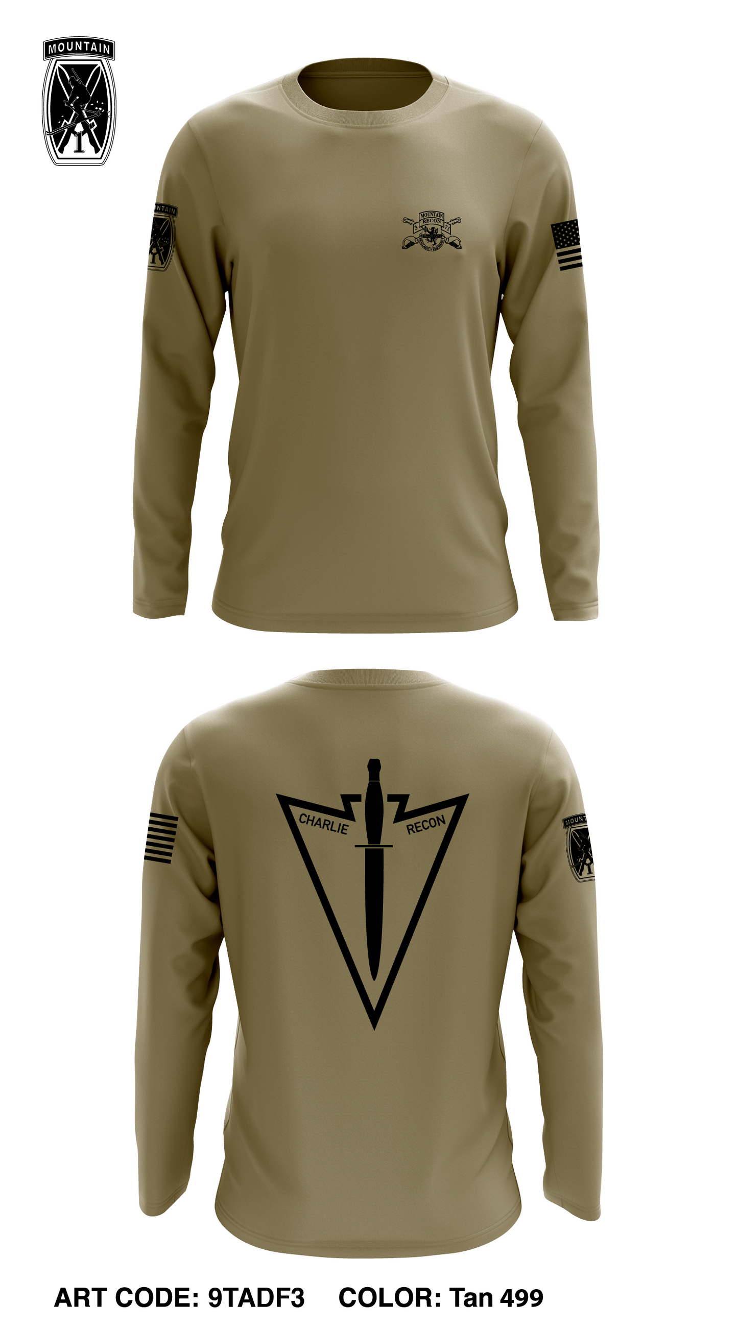 Charlie Troop, 3-71 CAV, 1st BCT, 10th MTN DIV Store 1 Core Men's LS Performance Tee - 9TADF3