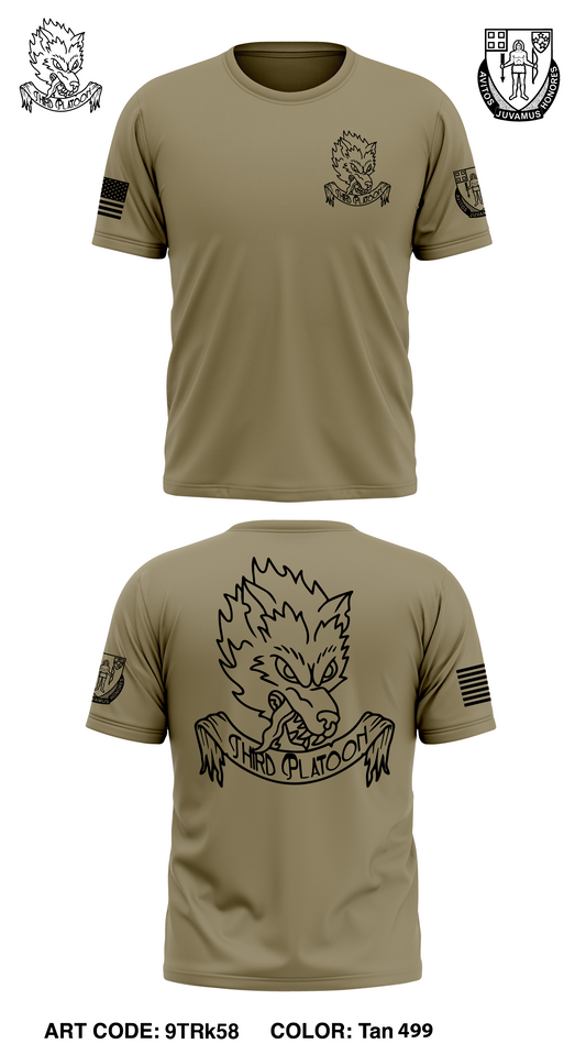 A.co 1/182 IN 3rd platoon Core Men's SS Performance Tee - 9TRk58