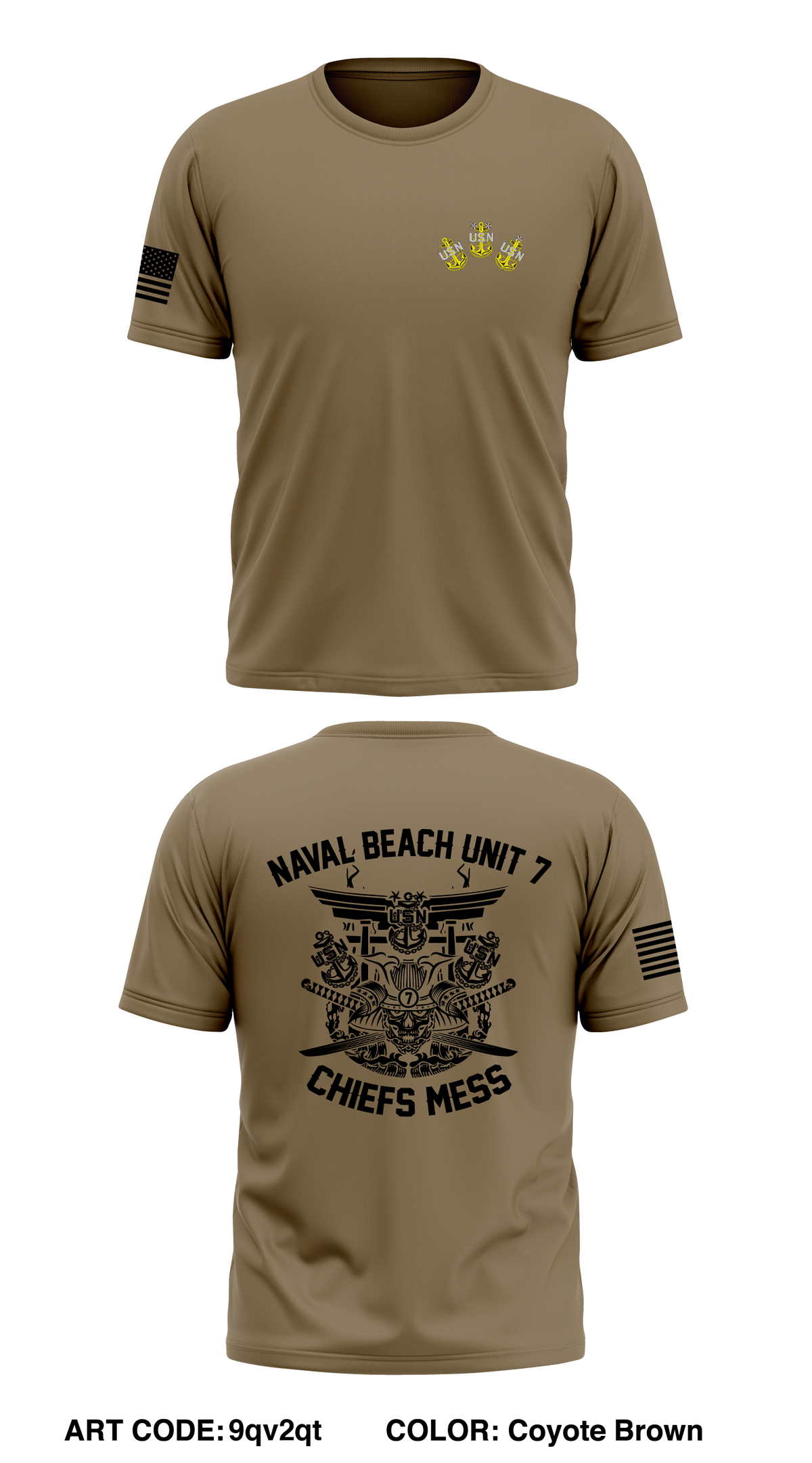 Naval Beach Unit 7 Core Men's SS Performance Tee - 9qv2qt