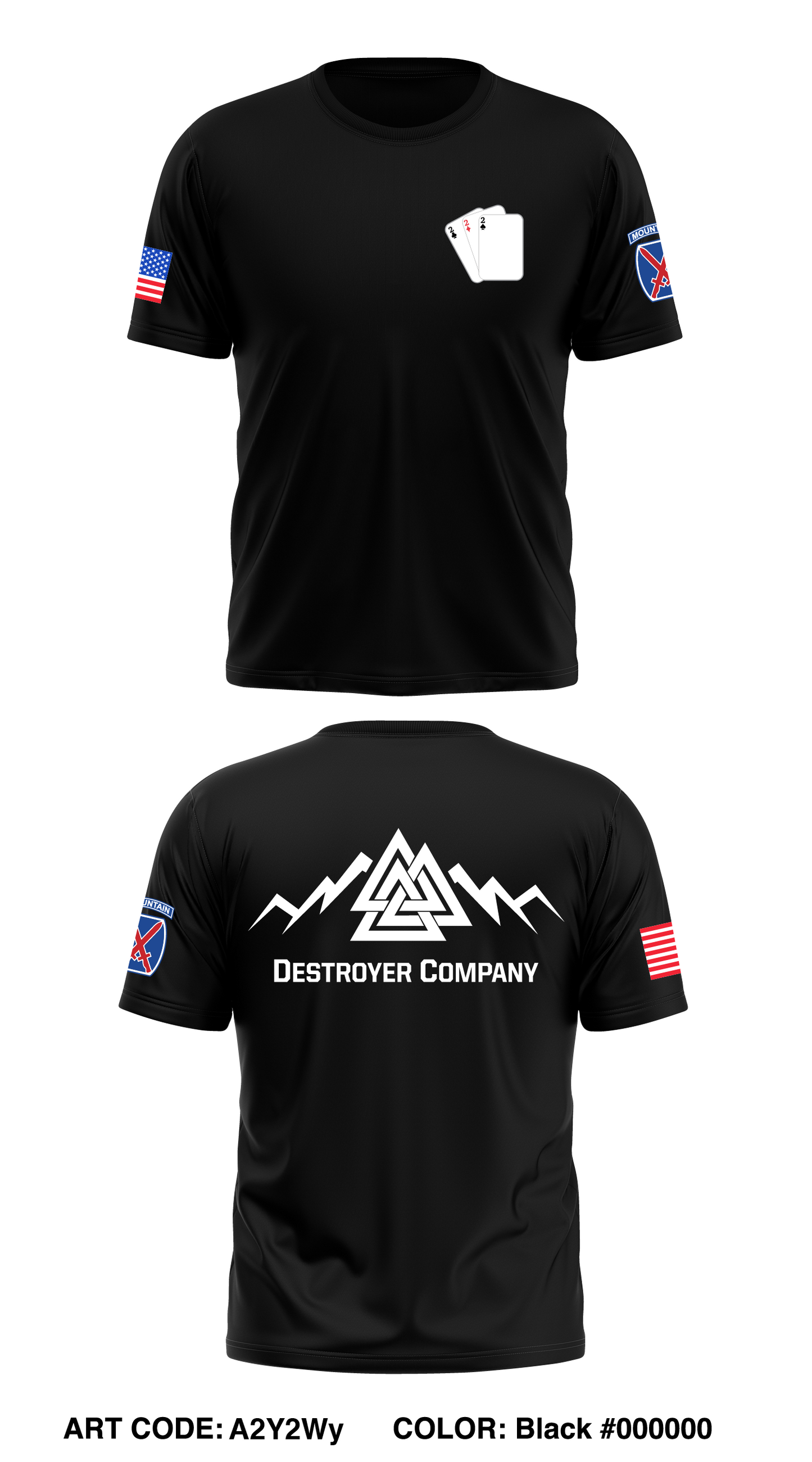 D Co 2-22 Core Men's SS Performance Tee - A2Y2Wy