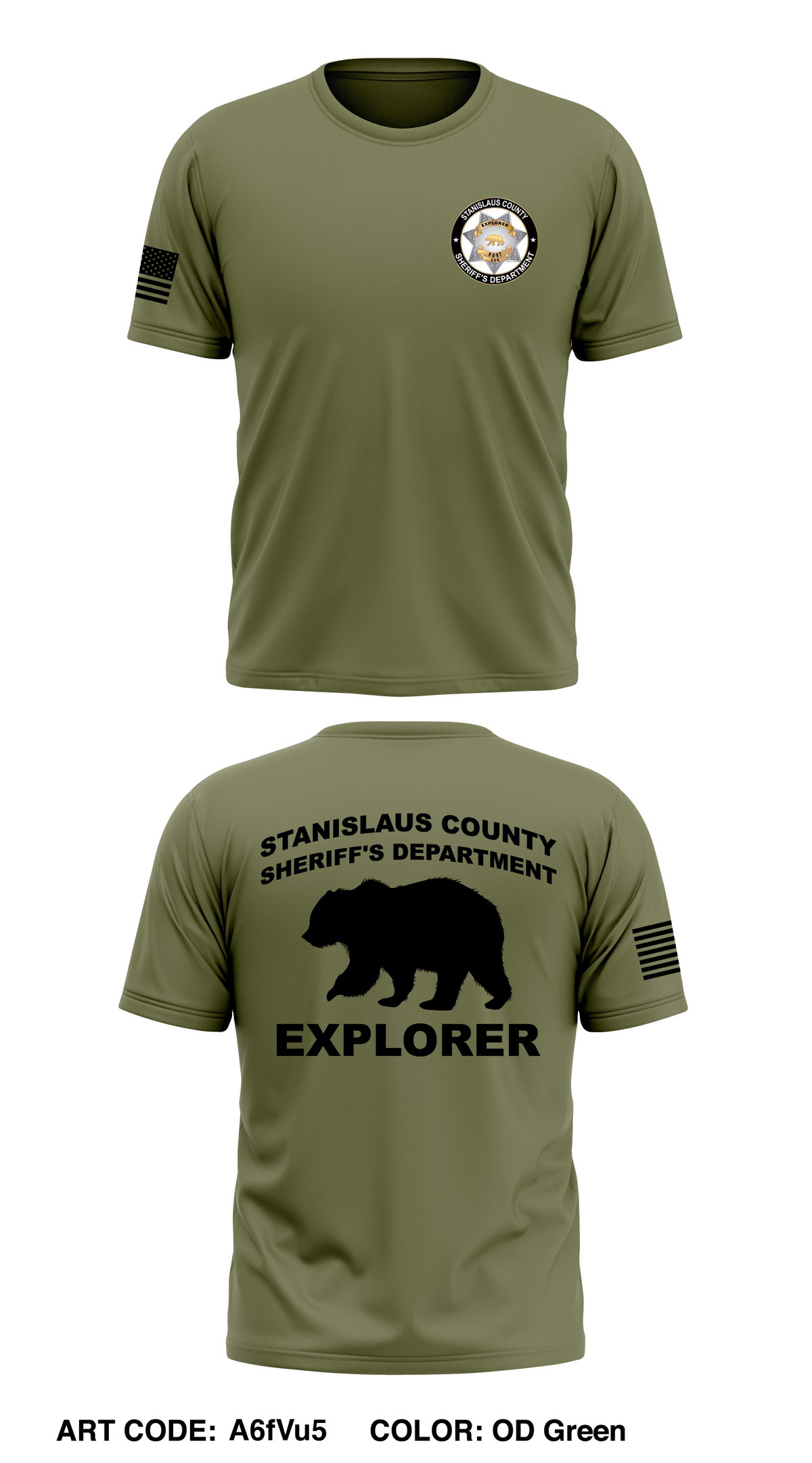 Stanislaus County Sheriff's Explorers Core Men's SS Performance Tee - A6fVu5