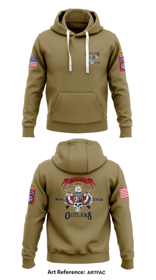 A/37th BEB  Core Men's Hooded Performance Sweatshirt - ARTFaC