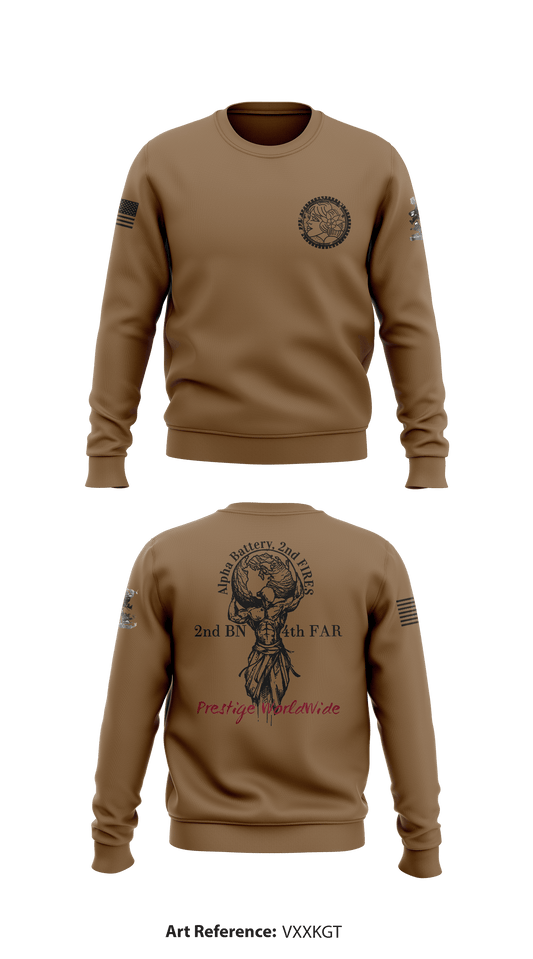 Alpha Battery 2nd BN -4th FAR Store 1 Core Men's Crewneck Performance Sweatshirt - VxXKGt