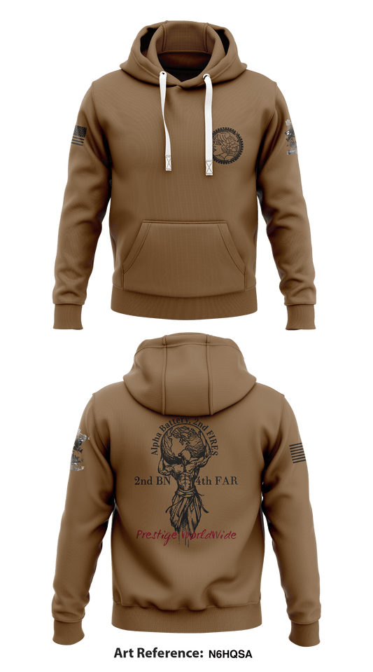 Alpha Battery 2nd BN -4th FAR Core Men's Hooded Performance Sweatshirt - N6Hqsa