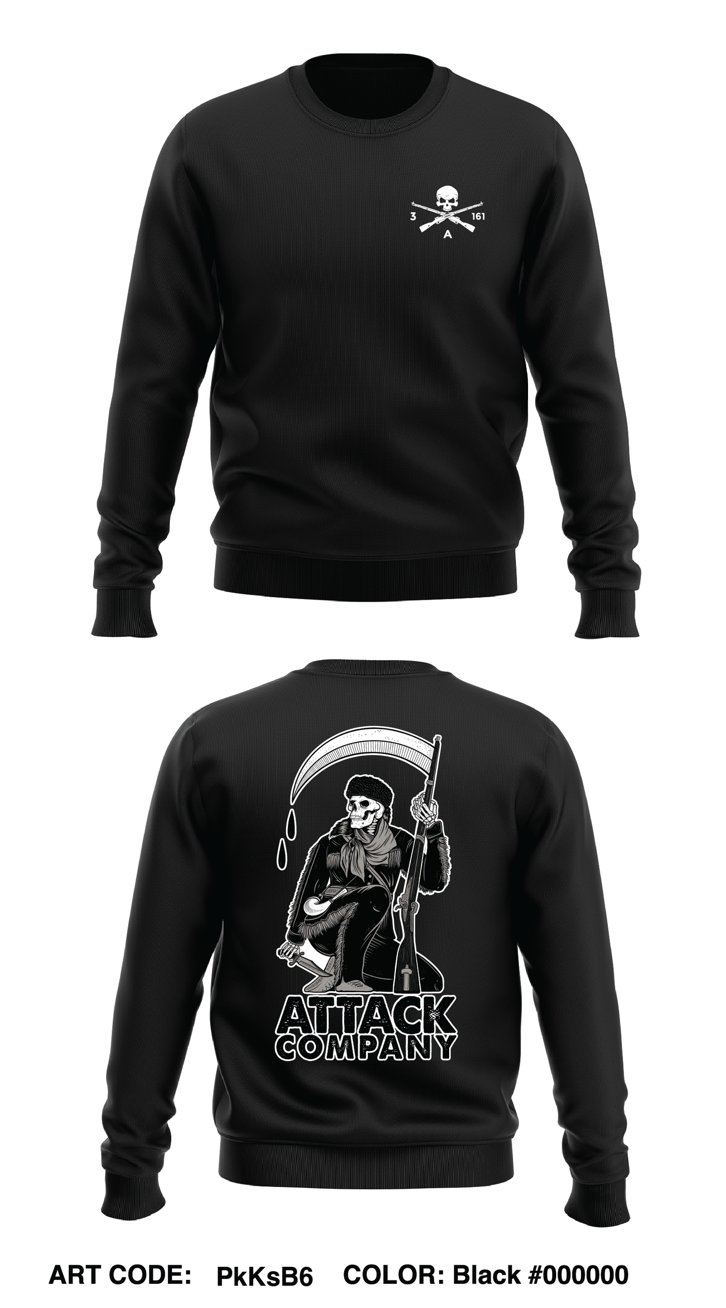 Attack Company, 3-161 IN, 81st SBCT Store 1 Core Men's Crewneck Performance Sweatshirt - G8kaTC
