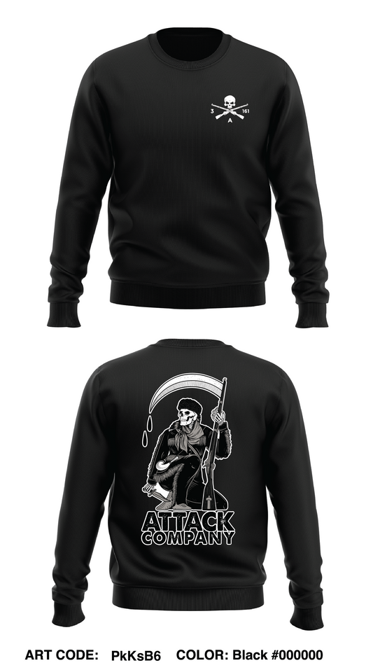 Attack Company, 3-161 IN, 81st SBCT Store 1 Core Men's Crewneck Performance Sweatshirt - G8kaTC