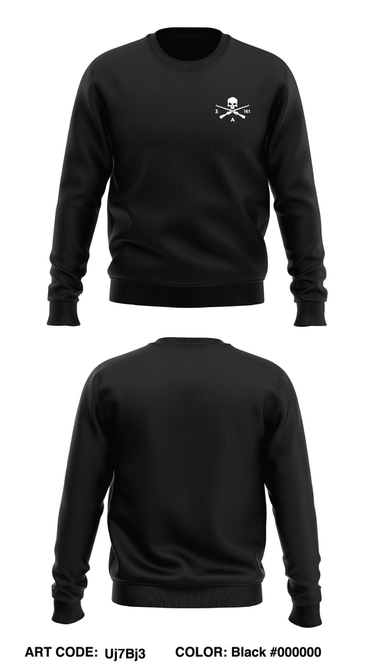 Attack Company, 3-161 IN, 81st SBCT Store 1 Core Men's Crewneck Performance Sweatshirt - Uj7Bj3-BLK