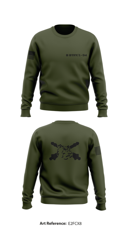 B BTRY/1-94 Store 1 Core Men's Crewneck Performance Sweatshirt - E2Fcx8