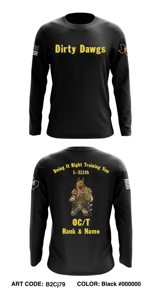 CUSTOM - 1-311th MP Platoon  Core Men's LS Performance Tee - B2Cj79