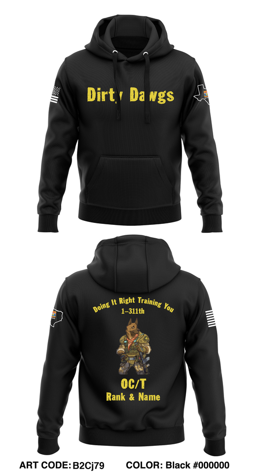 CUSTOM - 1-311th MP Platoon  Core Men's Hooded Performance Sweatshirt - B2Cj79