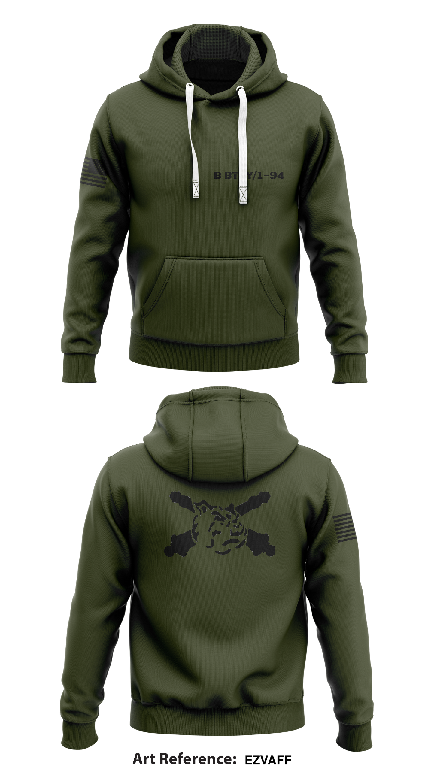 B BTRY-1-94 Core Men's Hooded Performance Sweatshirt - EzvAff