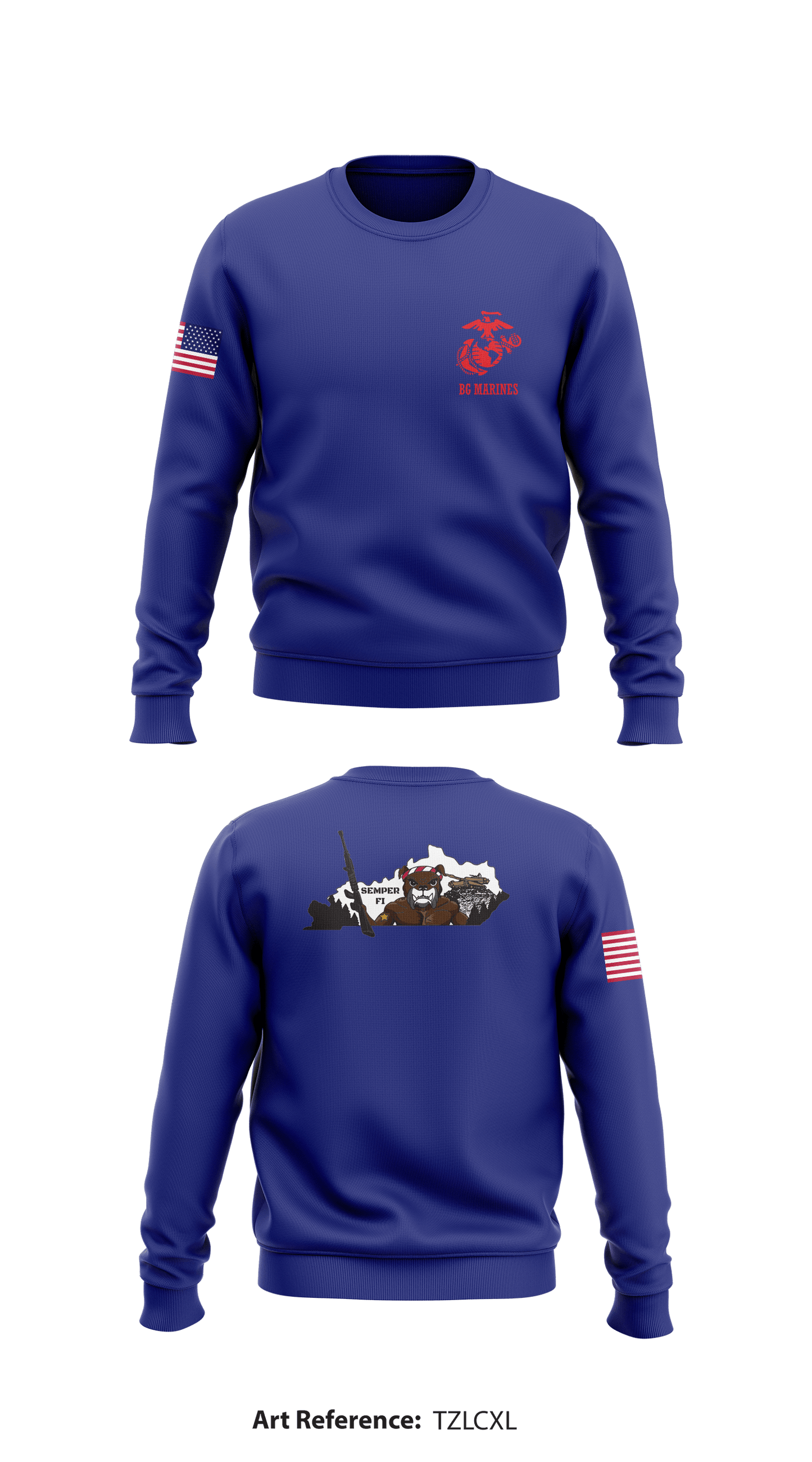 BG MARINES Store 1 Core Men's Crewneck Performance Sweatshirt - TzLCXL