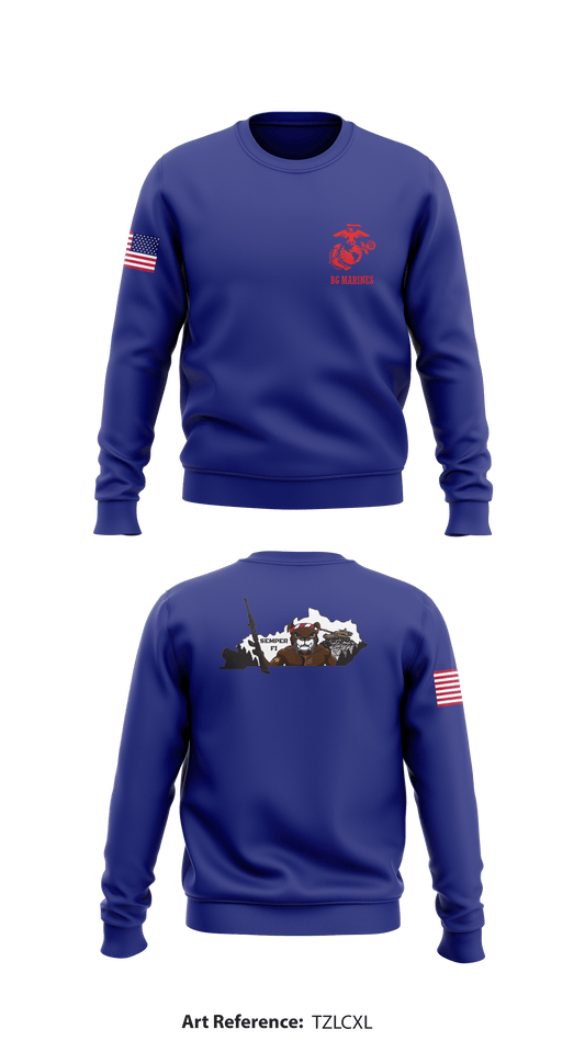 BG MARINES Store 1 Core Men's Crewneck Performance Sweatshirt - TzLCXL