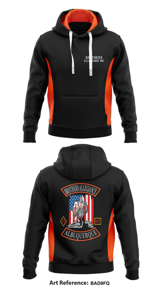 BROTHERS ALLEGIANCE MC Store 1  Core Men's Hooded Performance Sweatshirt - BAD9FQ