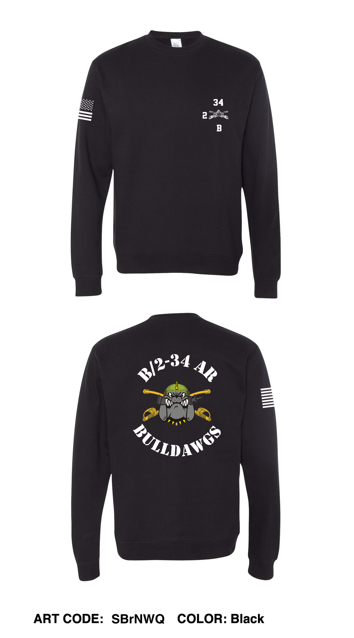 B Co, 2-34 AR, 1ABCT, 1ID Comfort Unisex Crewneck Sweatshirt - SBrNWQ