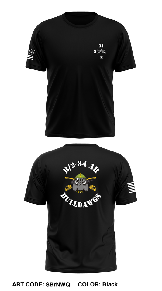 B Co, 2-34 AR, 1ABCT, 1ID Core Men's SS Performance Tee - SBrNWQ