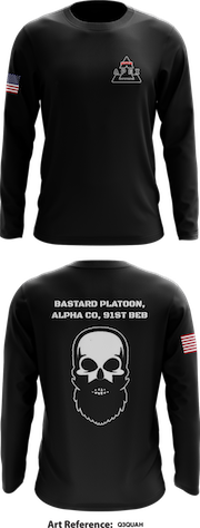 Bastard Platoon, Alpha Co, 91st BEB Store 1 Core Men's LS Performance Tee - q3qUAh