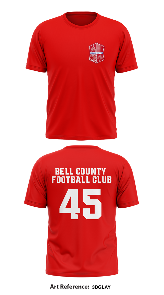 Bell County Football Club Store 1 Core Men's SS Performance Tee - 3DgLAY