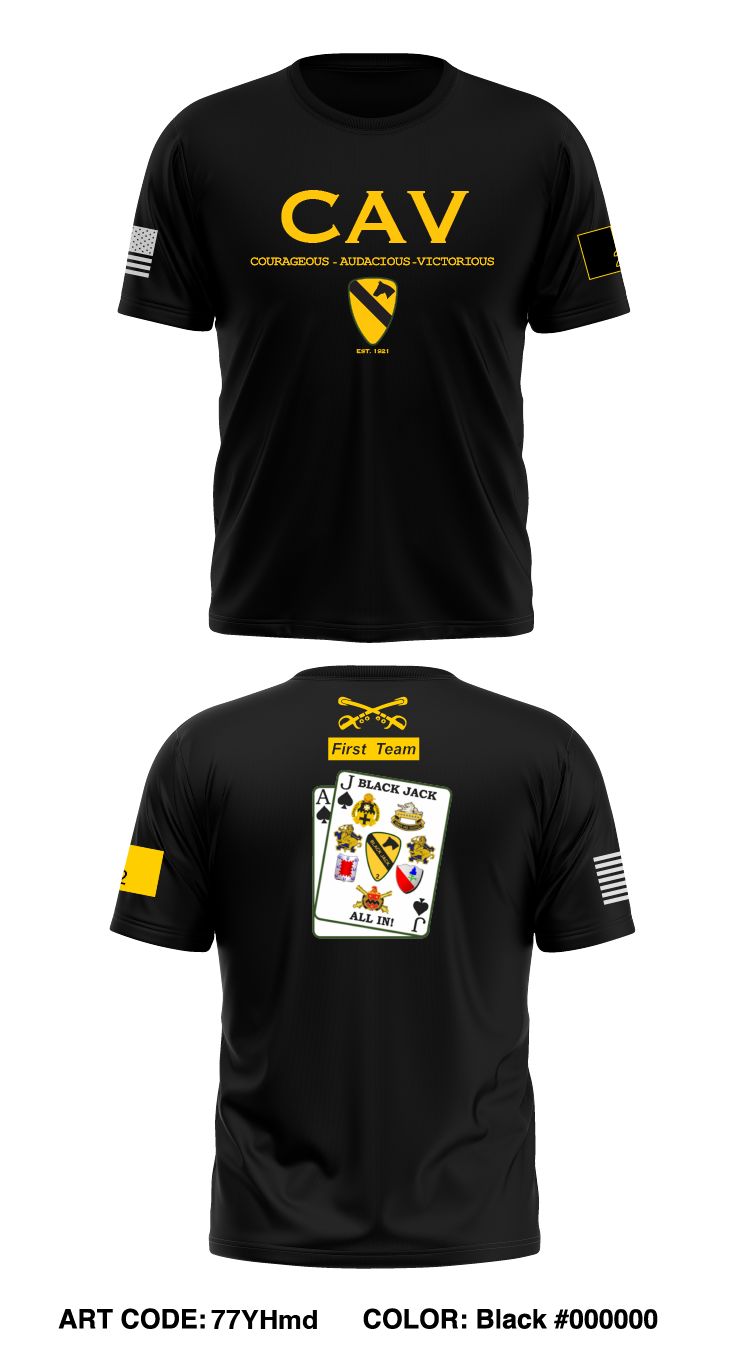 Black Jack Armored Brigade Combat Team 2/1CD Store 1 Core Men's SS Performance Tee - 77YHmd