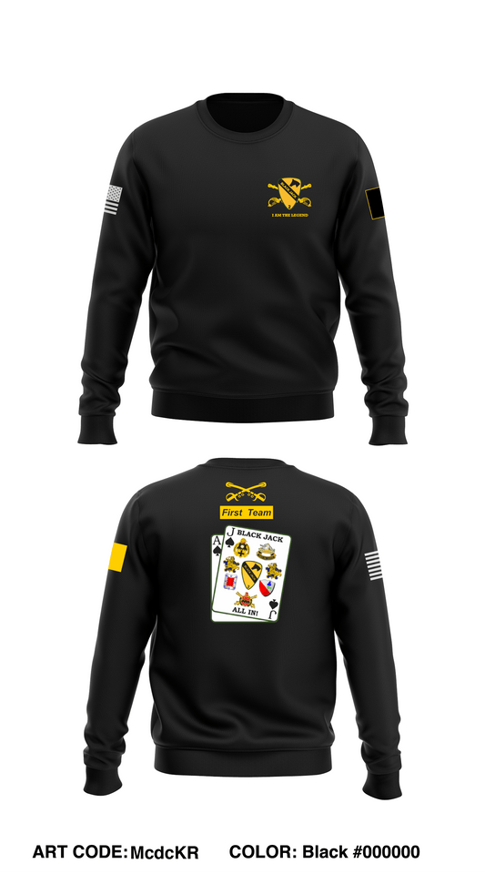 Black Jack Armored Brigade Combat Team 2/1CD Store 1 Core Men's Crewneck Performance Sweatshirt - McdcKR