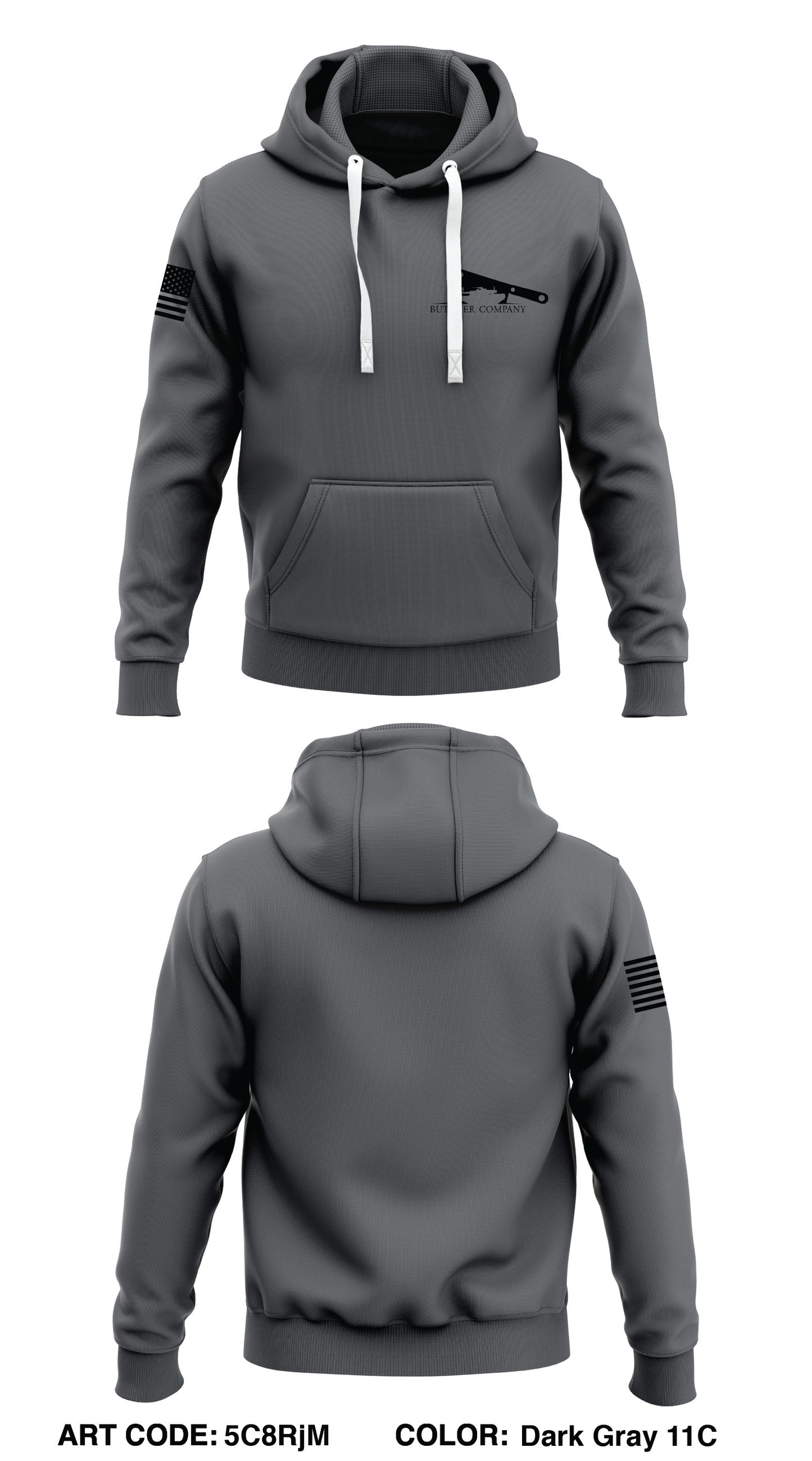 Butcher Co, 1-77 AR - Civvy  Core Men's Hooded Performance Sweatshirt - 5C8RjM