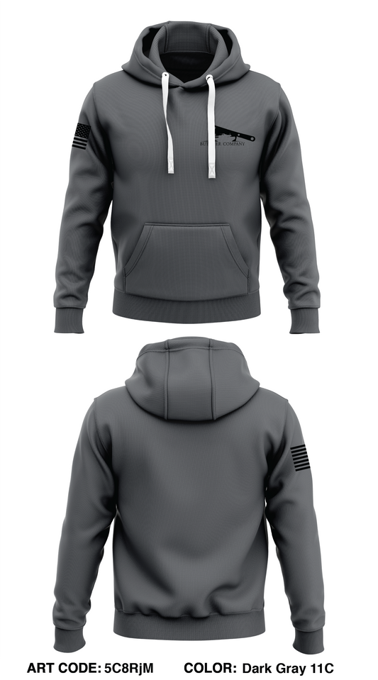 Butcher Co, 1-77 AR - Civvy  Core Men's Hooded Performance Sweatshirt - 5C8RjM