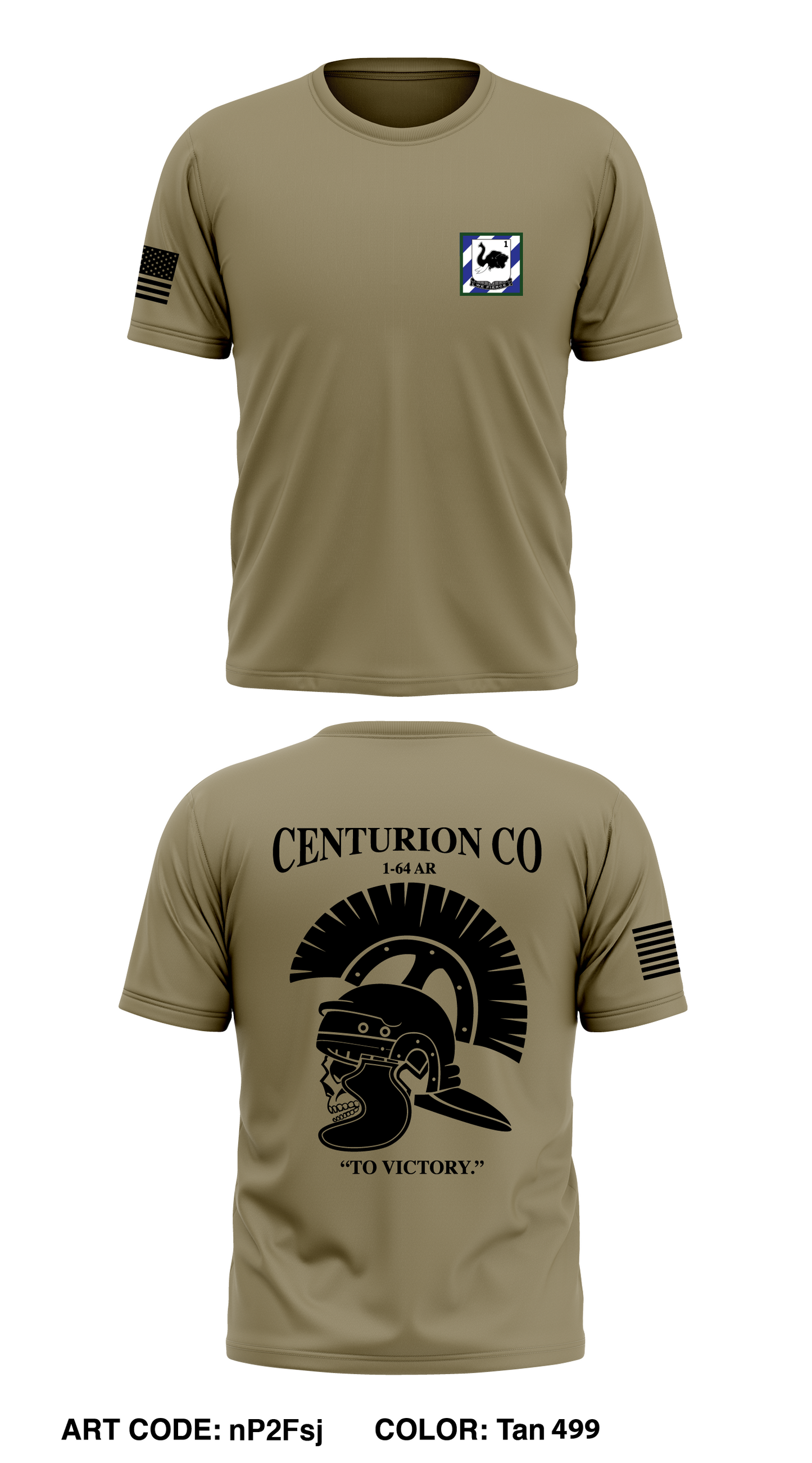 C Co, 1 BN, 64th AR Store 1 Core Men's SS Performance Tee - nP2Fsj