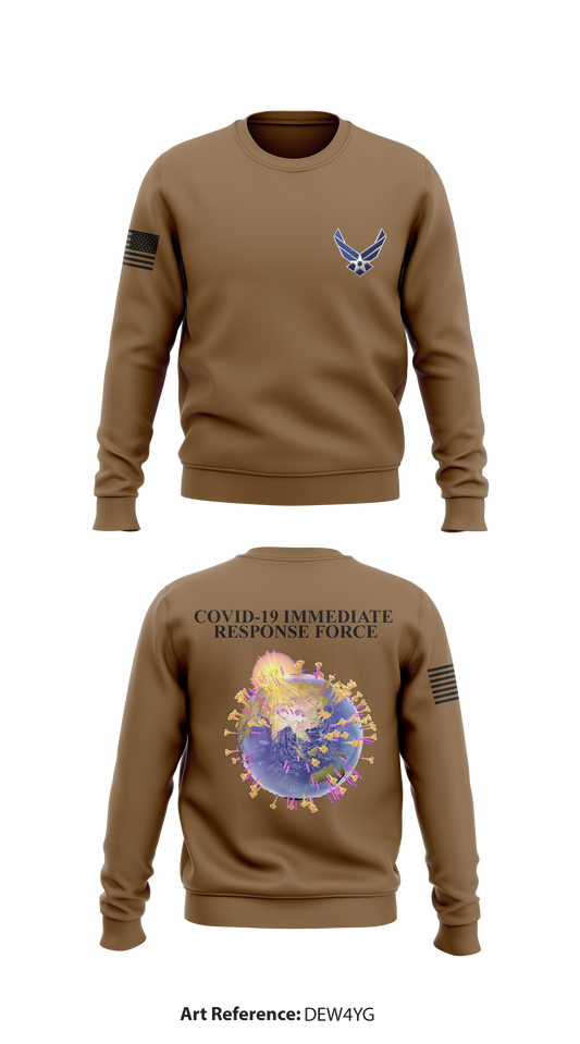 COVID-19 Immediate Response Force Store 1 Core Men's Crewneck Performance Sweatshirt - DEw4yG