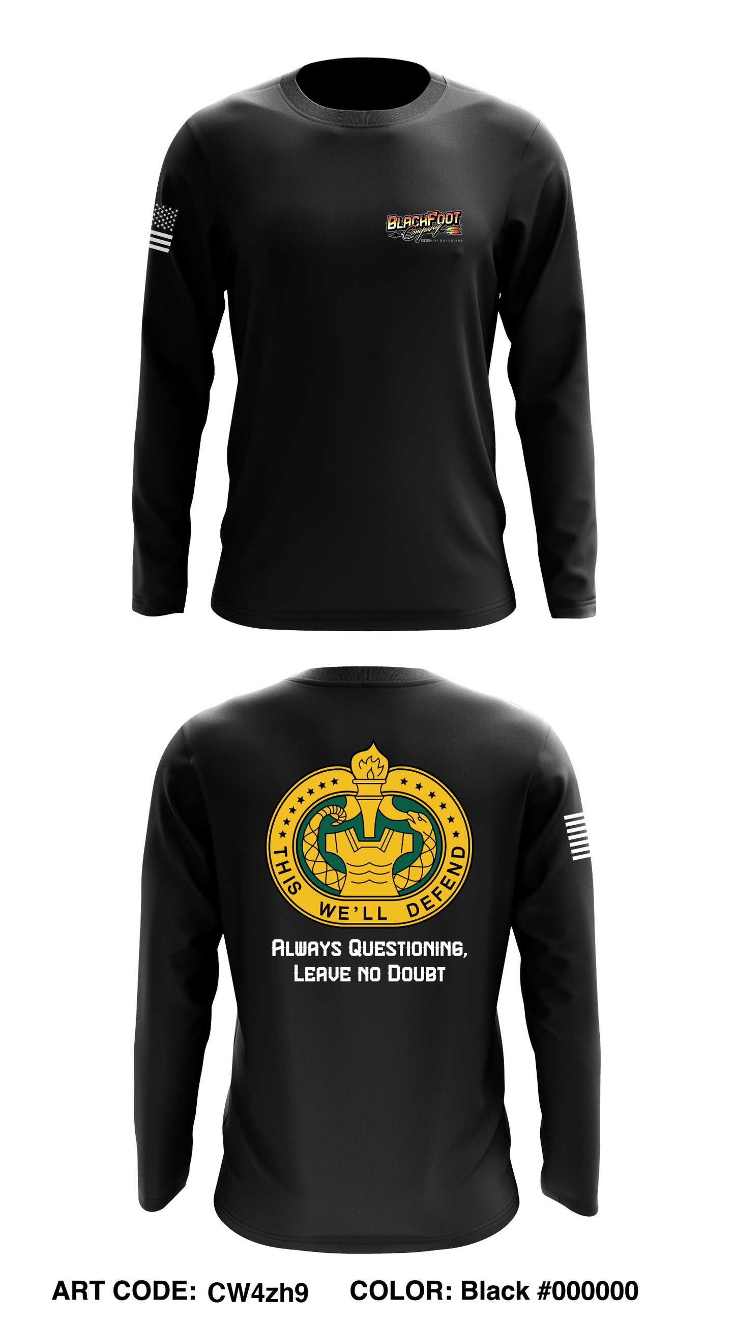 B Co 309th MI BN DS Core Men's LS Performance Tee - CW4zh9