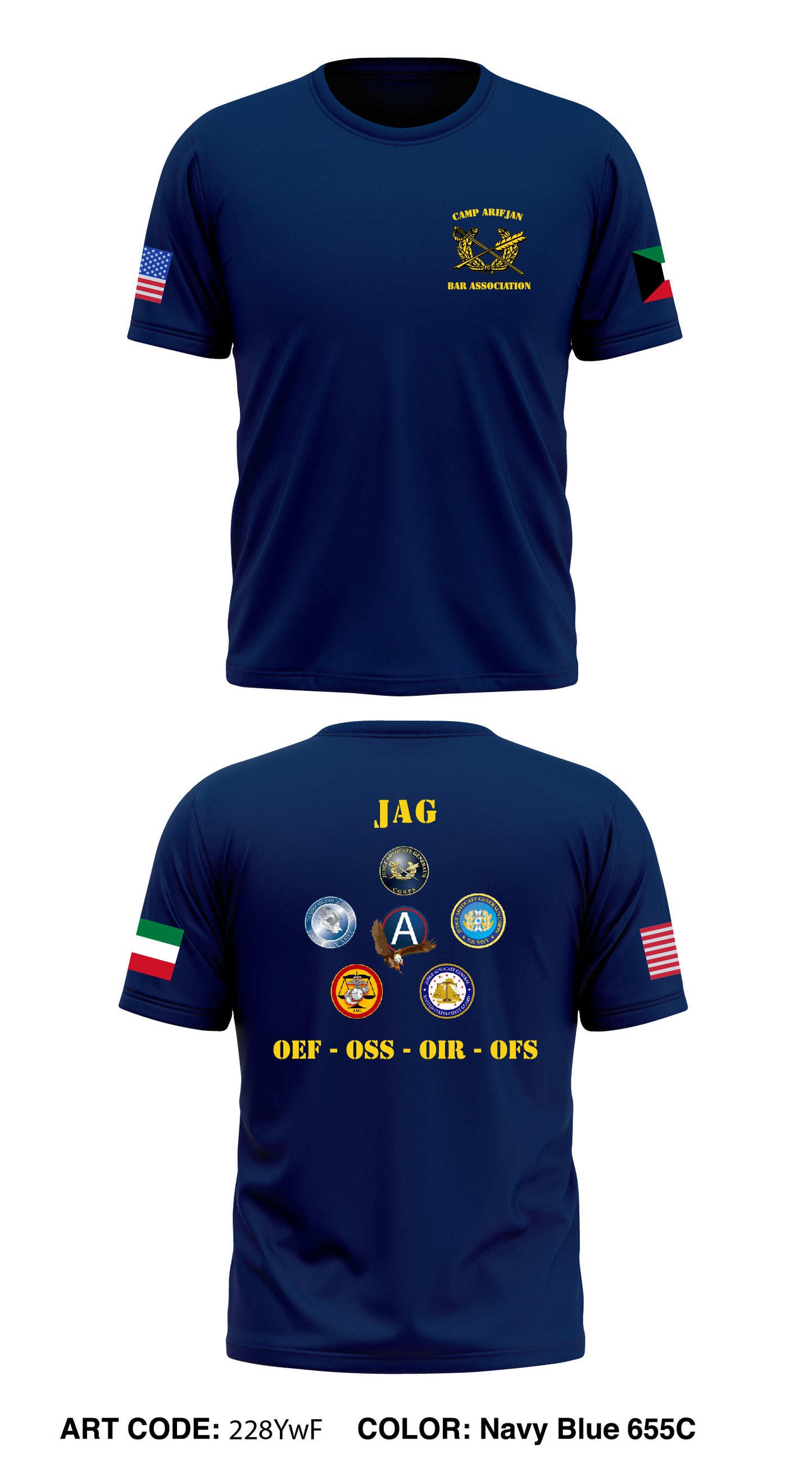 Camp Arifjan Bar Association Store 1 Core Men's SS Performance Tee - 228YwF-NVY