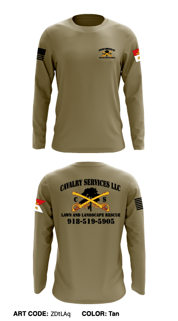Cavalry Services Store 1 -ZDtLAq Core Men's LS Performance Tee - 0