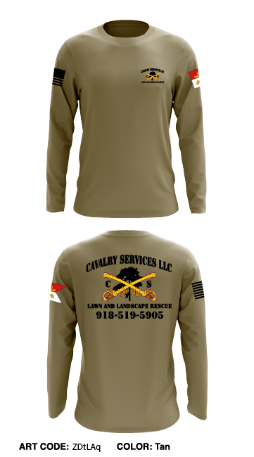 Cavalry Services Store 1 Core Men's LS Performance Tee - ZDtLAq