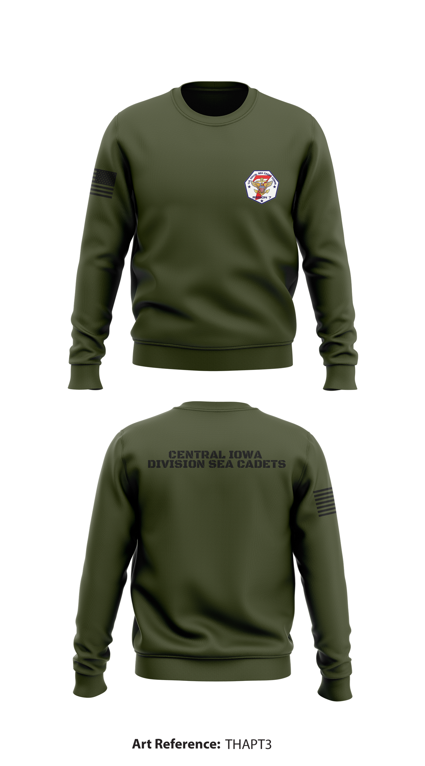 Central Iowa Division Sea Cadets Store 1 Core Men's Crewneck Performance Sweatshirt - tHApt3