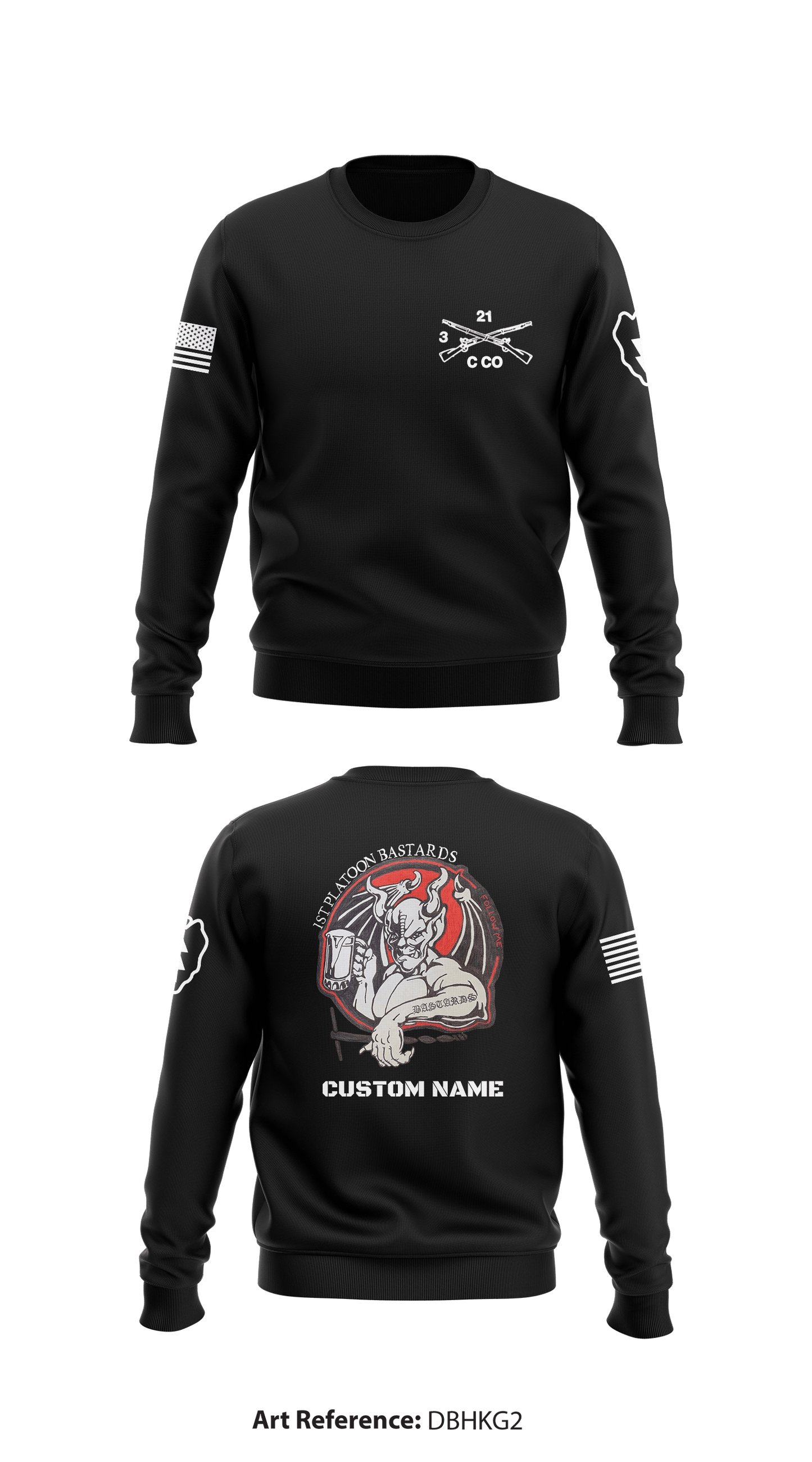 Charlie Company, 3-21 Infantry Store 1 Core Men's Crewneck Performance Sweatshirt - DBHKg2