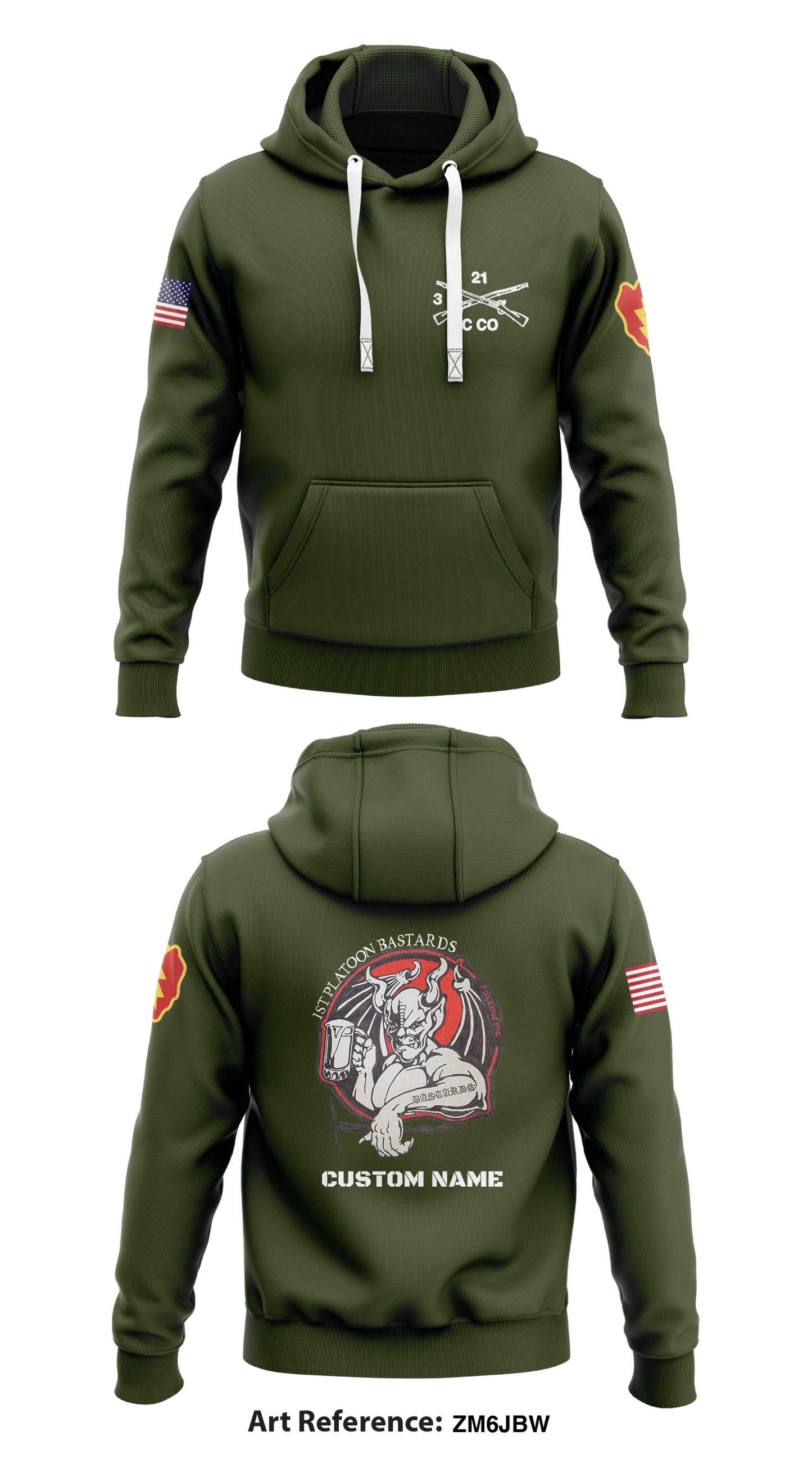 Charlie Company, 3-21 Infantry Store 1  Core Men's Hooded Performance Sweatshirt - ZM6JBw