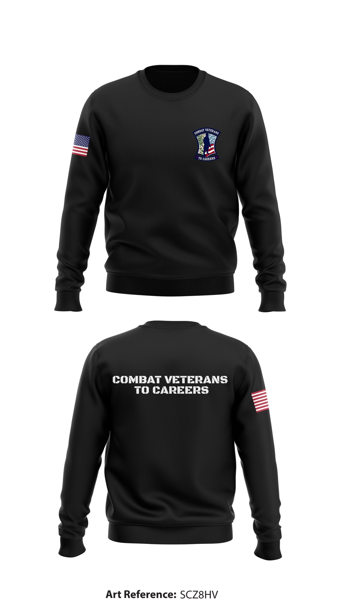 Combat Veterans to Careers Store 1 Core Men's Crewneck Performance Sweatshirt - sCz8hv