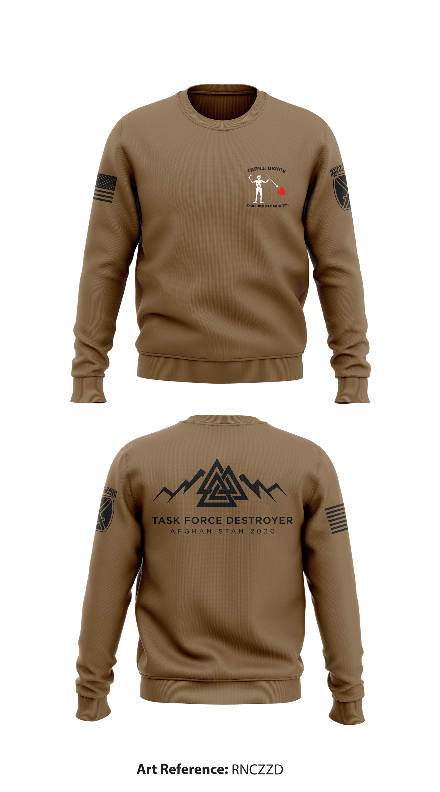 D CO, 2-22 IN, 1 BCT, 10th MTN Store 1 Core Men's Crewneck Performance Sweatshirt - RnczZd
