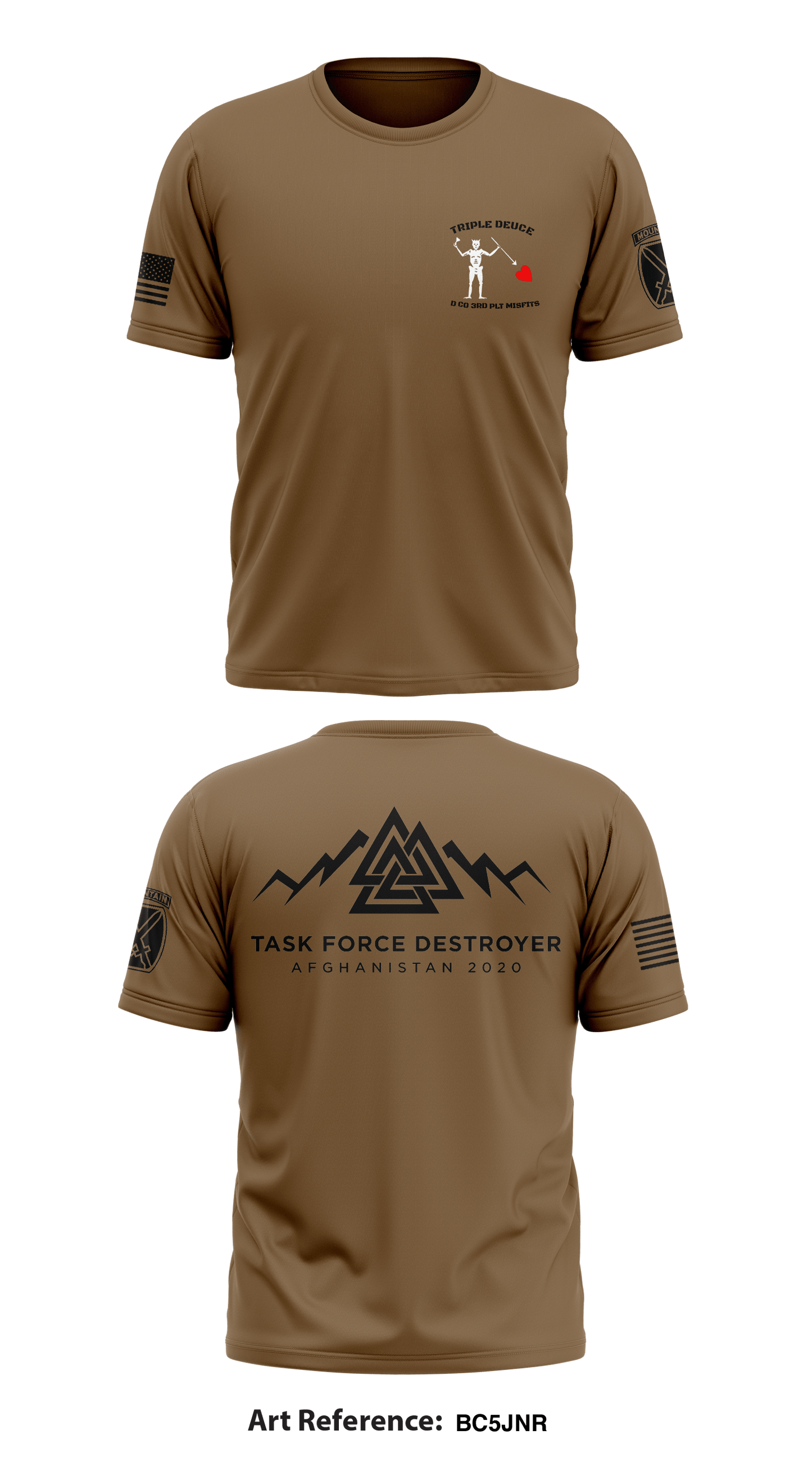 D CO, 2-22 IN, 1 BCT, 10th MTN Store 1 Core Men's SS Performance Tee - BC5JnR