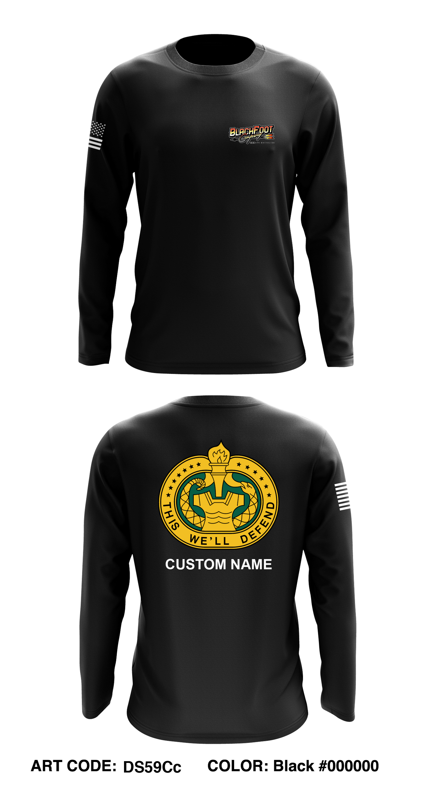 CUSTOM - B Co 309th MI BN DS  Core Men's LS Performance Tee - DS59Cc