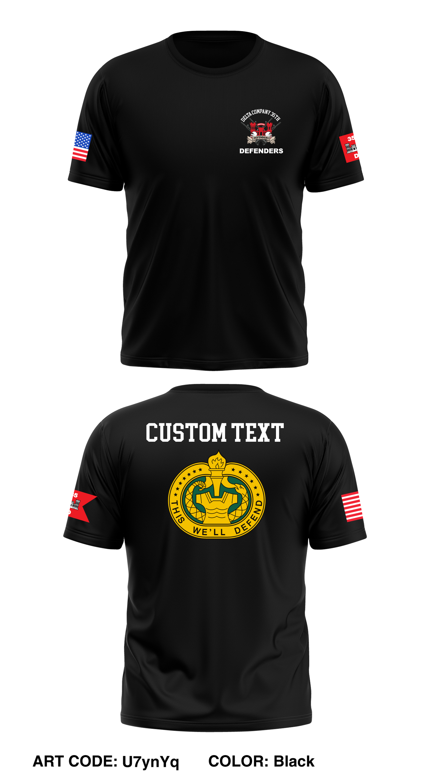 CUSTOM D CO, 35TH BN, 1ST EN BDE Core Men's SS Performance Tee - U7ynYq