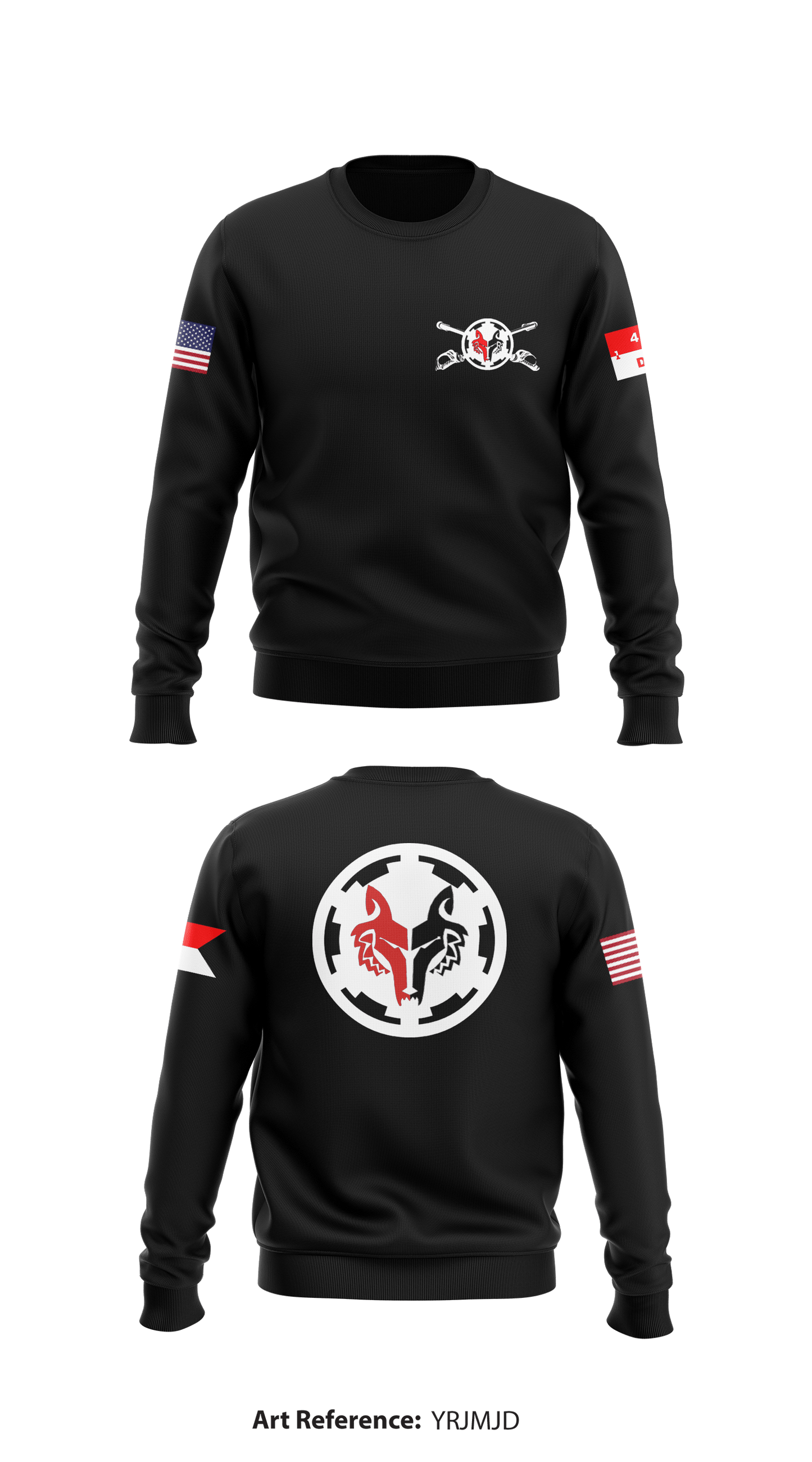 D Troop, 1-4 CAV "WOLFPACK" Store 1 Core Men's Crewneck Performance Sweatshirt - YrjMJD