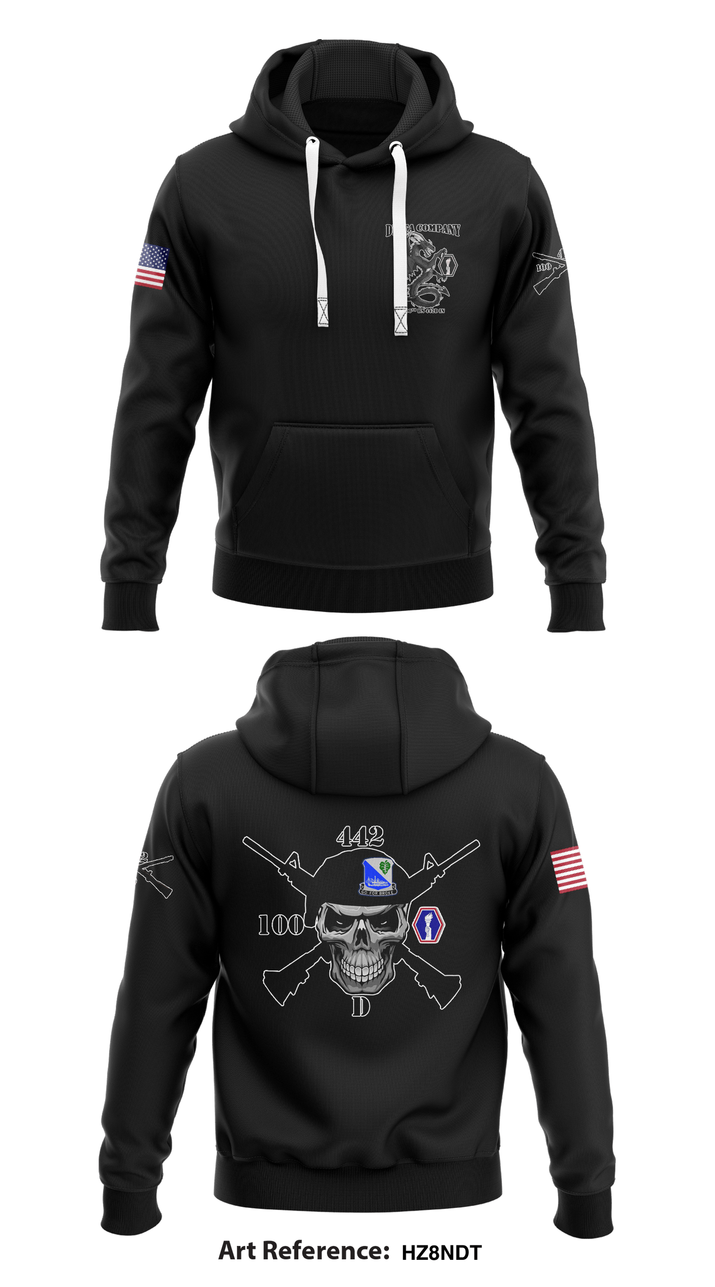 Delta Company 1th BN 442d IN Store 1  Core Men's Hooded Performance Sweatshirt - HZ8NdT