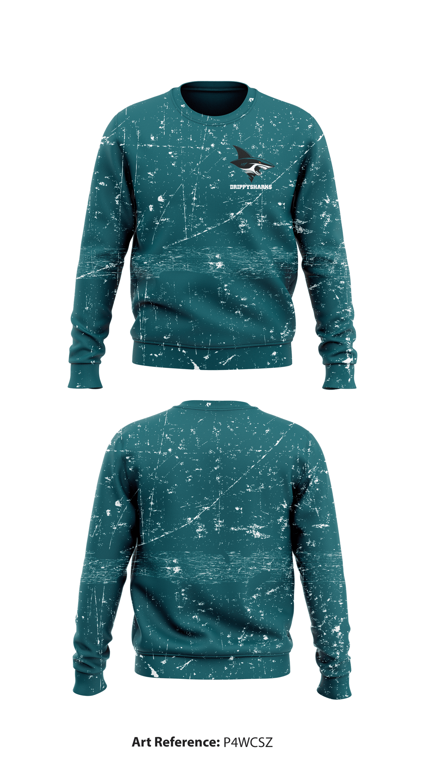 DrippySharks Core Men's Crewneck Performance Sweatshirt - P4WcSz