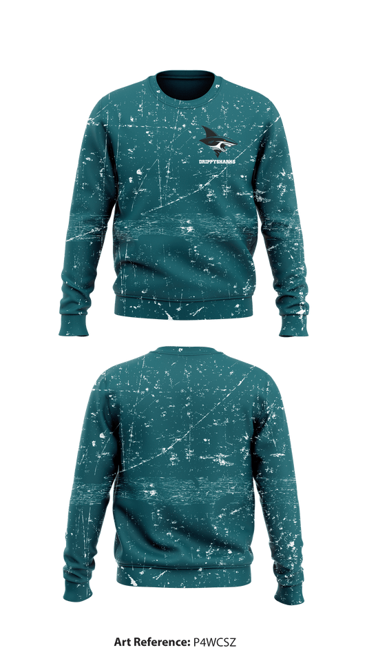 DrippySharks Core Men's Crewneck Performance Sweatshirt - P4WcSz