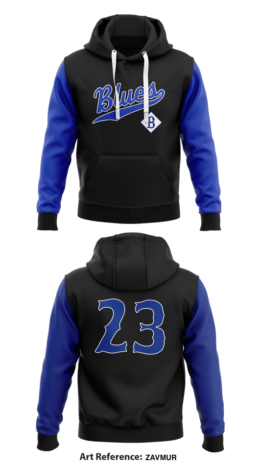 Durham Blues Baseball Club  Core Men's Hooded Performance Sweatshirt - zavmur
