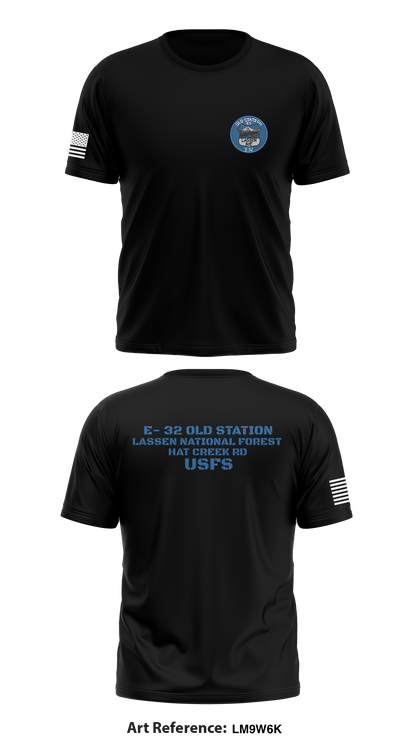 E- 32 Old Station, Lassen National Forest USFS Store 1 Core Men's SS Performance Tee - LM9W6k